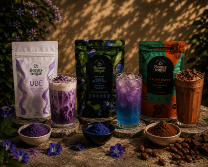 Ramaus vakaro ritualas: Ube latė+ Spalvų magija (Klitorijos žiedai) + Ceremoninė kakava Peru